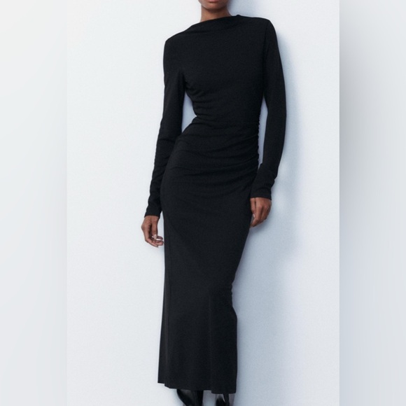 Nwt- zara- open back draped dress- small - Picture 2 of 6